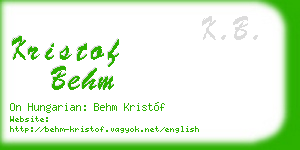 kristof behm business card